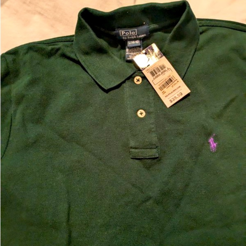 Youth Ralph Lauren polo dark green shirt L